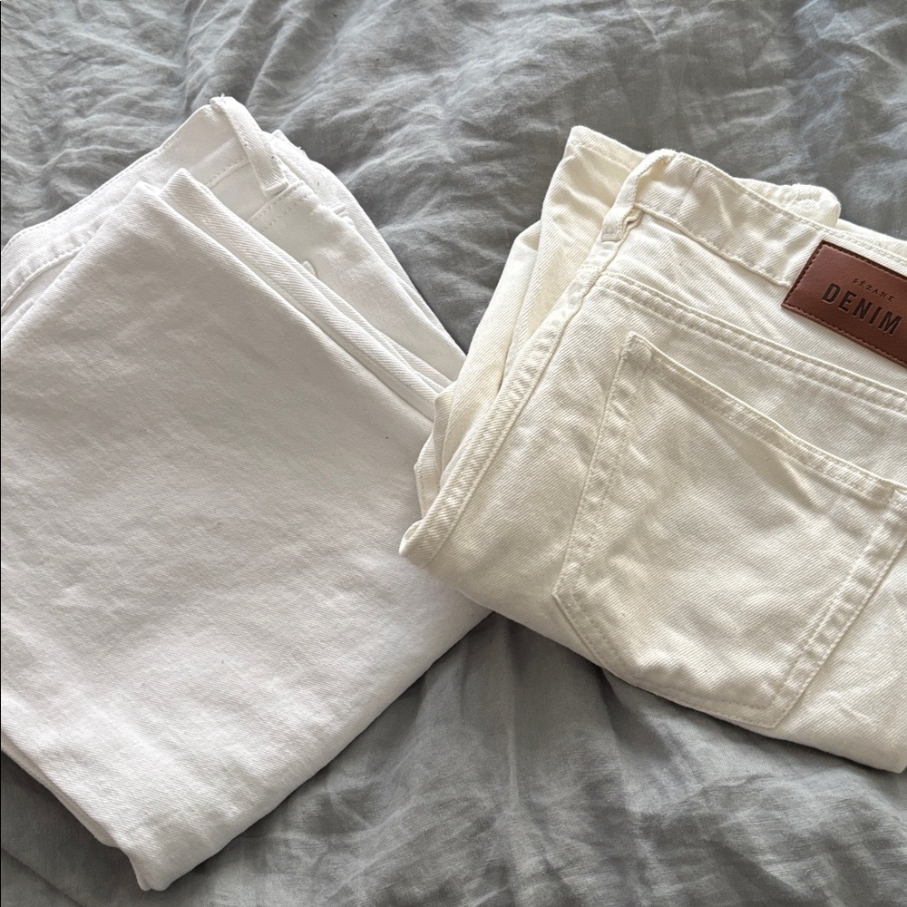Sezane High-Rise White Jeans - Picture 2 of 4